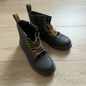 Dr. Martens Junior 1460 Brown Leather Lace Up Boots Size 4